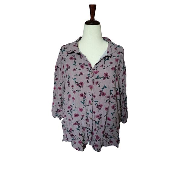 Lee women's plus‎ size 3XL blouse top button down casual - Picture 1 of 7